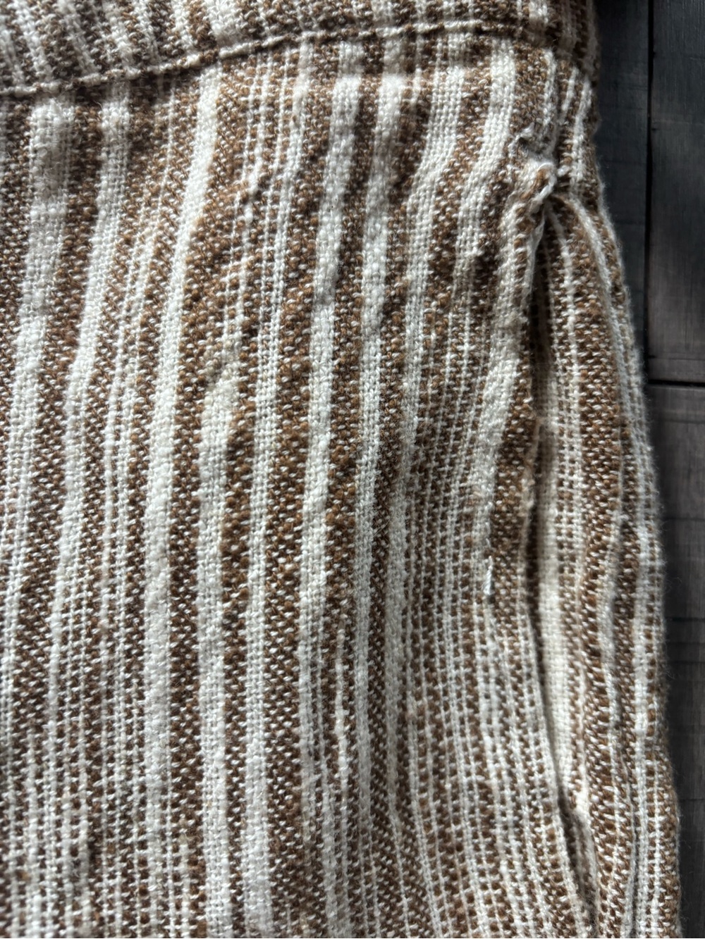 ♥️5/$25♥️Free People Marta Yarn Dye Trousers-Frayed Hem & Relaxed Fit - Picture 5 of 6